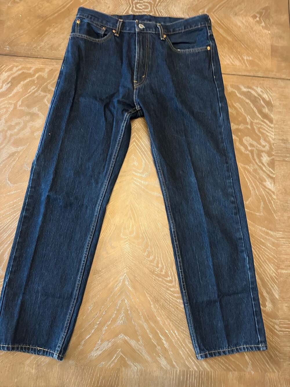 Levi's 505 Regular Fit Dark Wash Denim Jeans Size 36x32